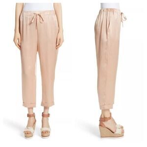 Casual Mes Demoiselles Blush‎ Gold Silk Pants Ankle Career Professional 38 6